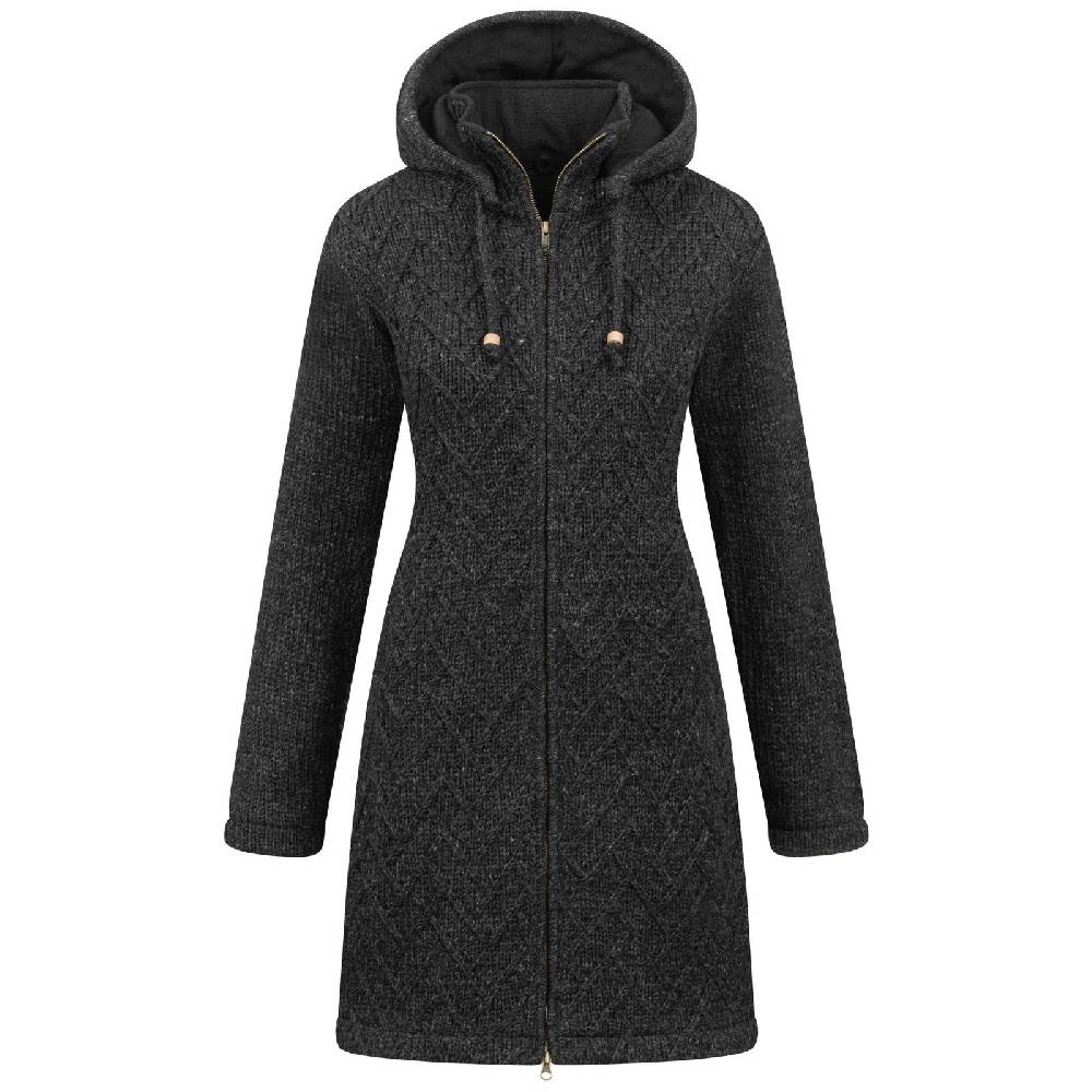 Kunst Und Magie ALMHUBER Klassische Damen Strickjacke Kurzmantel Winter Mantel Wolle Jacke Wollmantel Kapuze Clearance-Verkauf