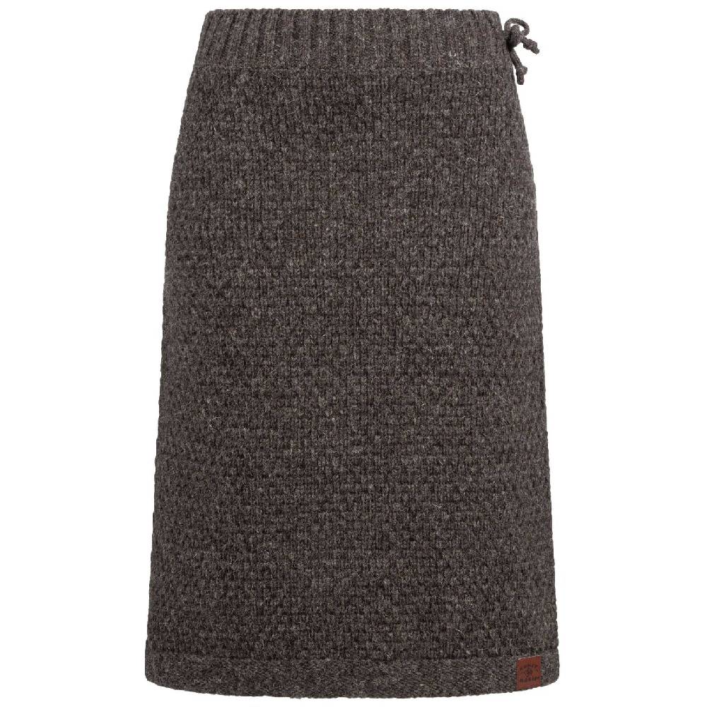 Kunst Und Magie Langer Strickrock Winter Woll Rock mit klassischem Waffel-Muster Wolle Boho Fabrikladen
