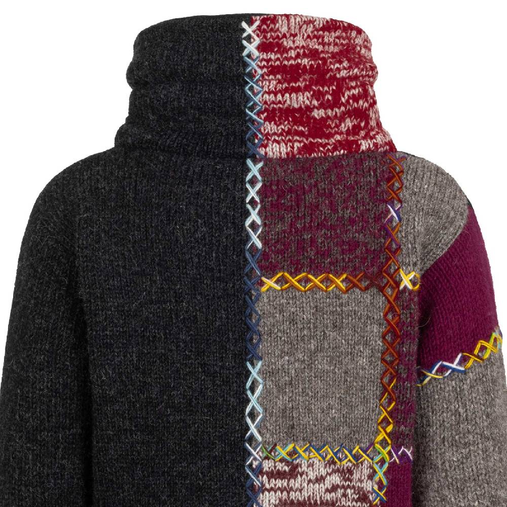 Kunst Und Magie Strickjacke Schurwolle Klassich Nordisch Wolle Jacke Thermo-Hoch Kragen Futter Unisex Online