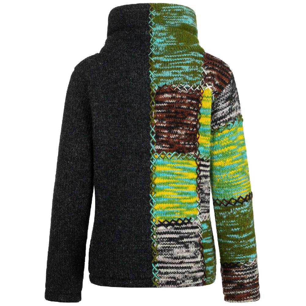 Kunst Und Magie Strickjacke Schurwolle Goa Winterjacke Wolle Jacke Thermo-Hoch Kragen Futter Unisex Outlet