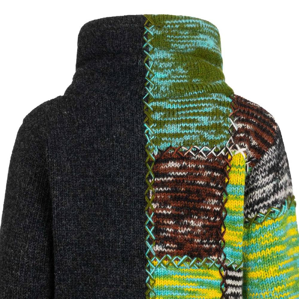 Kunst Und Magie Strickjacke Schurwolle Goa Winterjacke Wolle Jacke Thermo-Hoch Kragen Futter Unisex Outlet