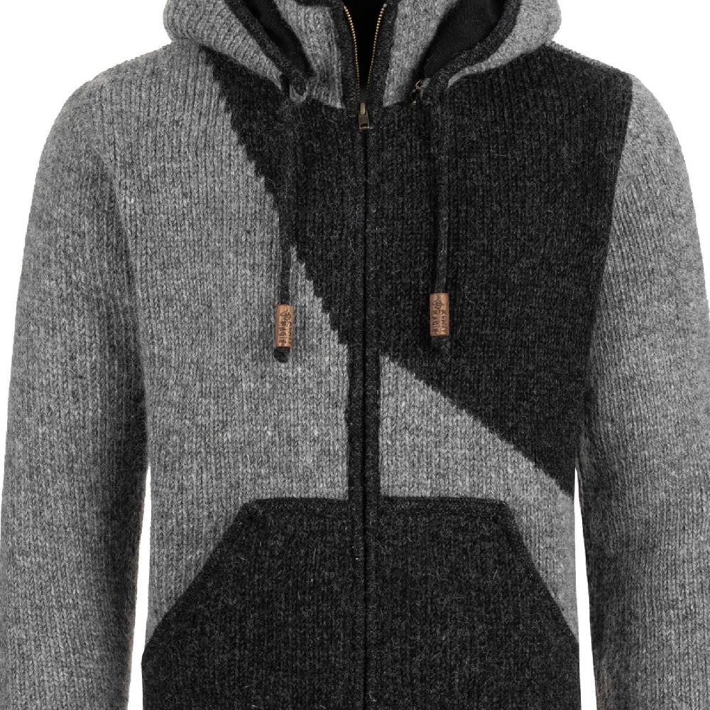 Kunst Und Magie Strickjacke Goa Wolle Jacke Fleecefutter Zipfelkapuze Unisex Fair Fabrikverkauf