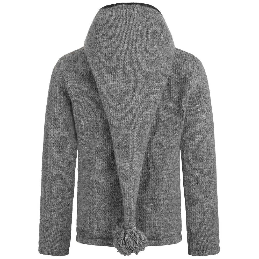 Kunst Und Magie Strickjacke Goa Wolle Jacke Fleecefutter Zipfelkapuze Unisex Fair Fabrikverkauf