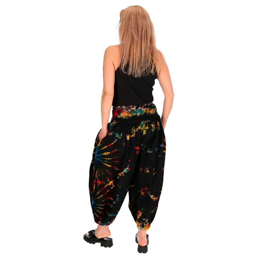 Kunst Und Magie Kunst und Magie Batik Damen Hose Tie Dye Baumwoll Yoga Haremshose Wellnesshose Pluderhose Ballonhose Großer Ausverkauf