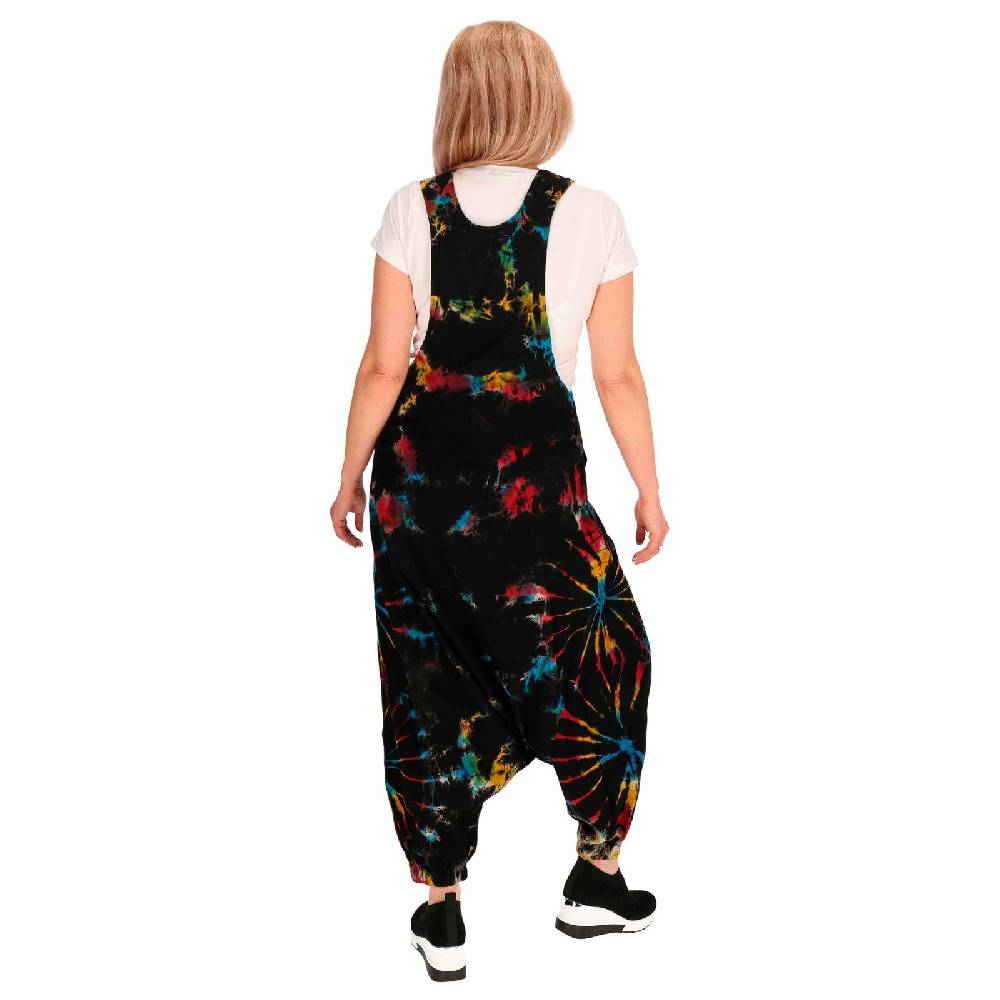 Kunst Und Magie Tie Dye Batik Latzhose Damen Haremshose Hose Psy Goa 70er Overall Boho Jumpsuit Bunt Begrenztes Angebot
