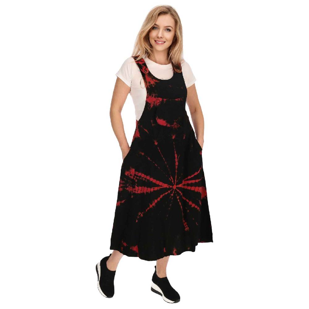 Kunst Und Magie Buntes Kleid Latzkleid Latzrock Tie Dy Batik Boho Ibiza Psy Goa 70er Overall Hippie Sommerkleid Baumwolle Online Shopping