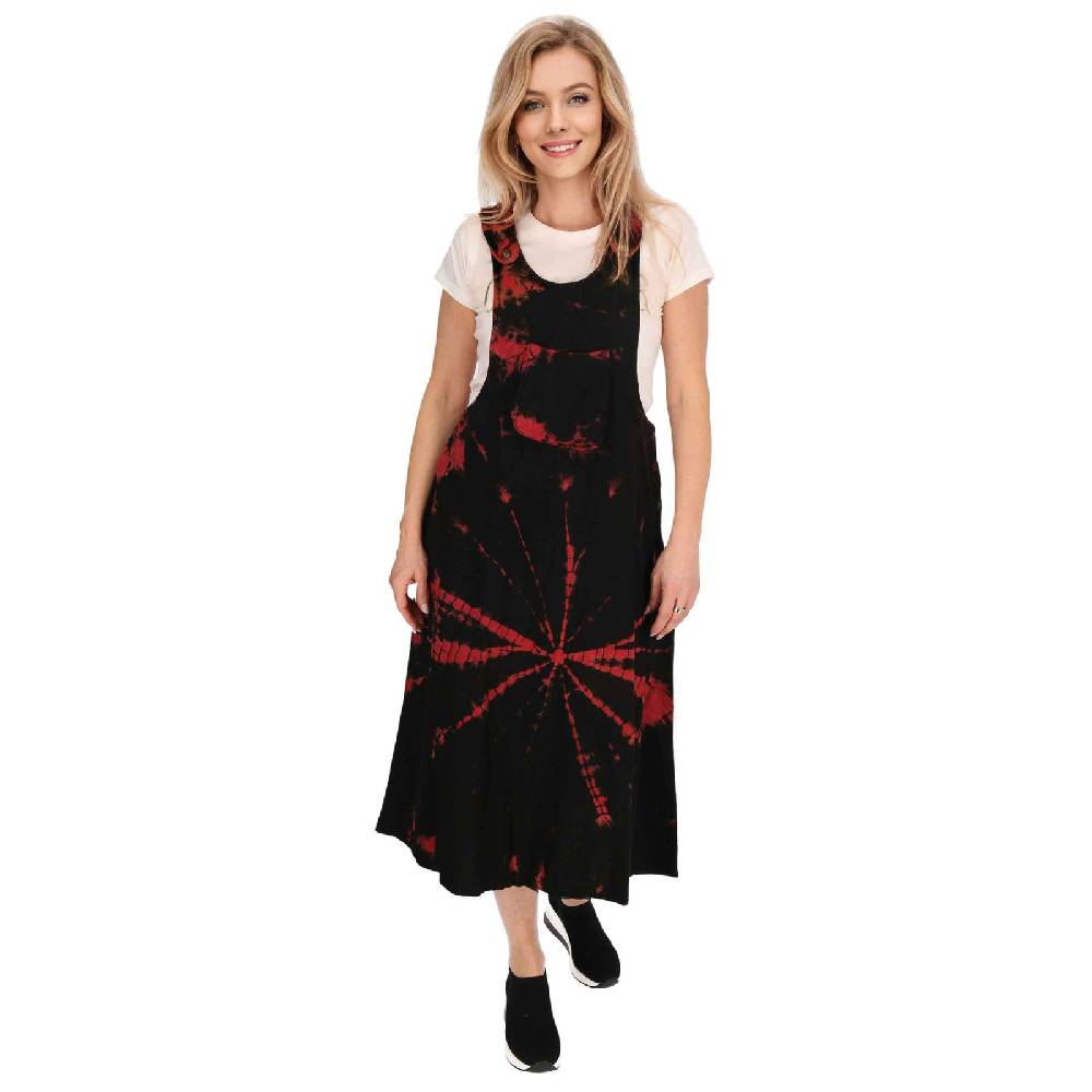 Kunst Und Magie Buntes Kleid Latzkleid Latzrock Tie Dy Batik Boho Ibiza Psy Goa 70er Overall Hippie Sommerkleid Baumwolle Online Shopping