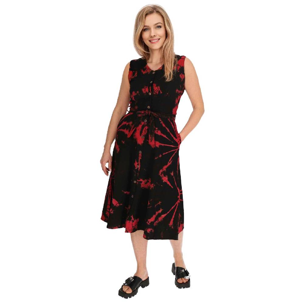 Kunst Und Magie Kleid Batik Sommerkleid Baumwoll Kleid Boho Ibiza Geköpft Hippie Tie Dye Preisnachlass