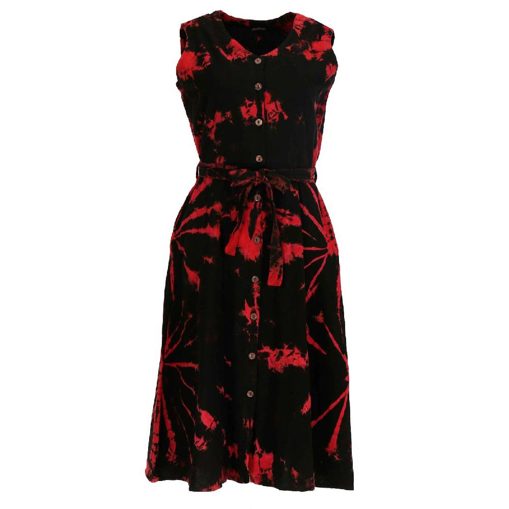 Kunst Und Magie Kleid Batik Sommerkleid Baumwoll Kleid Boho Ibiza Geköpft Hippie Tie Dye Preisnachlass