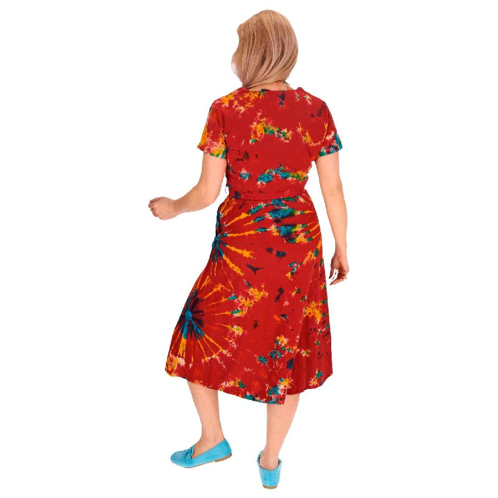 Kunst Und Magie Kleid Batik Sommerkleid Baumwoll Kleid Boho Ibiza Geköpft Hippie Tie Dye Saisonschlussverkauf