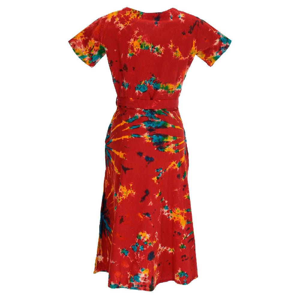 Kunst Und Magie Kleid Batik Sommerkleid Baumwoll Kleid Boho Ibiza Geköpft Hippie Tie Dye Saisonschlussverkauf