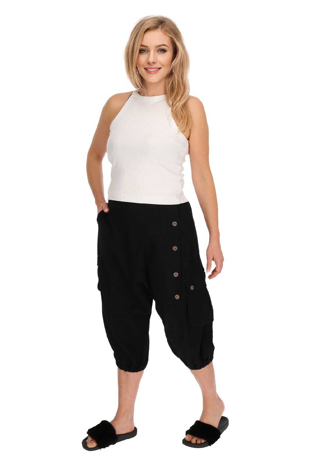 Kunst Und Magie Kurze Aladin Hose Unisex 3/4 Baggy Pants Hippie Goa Baumwoll Haremshose Vatertagsangebot