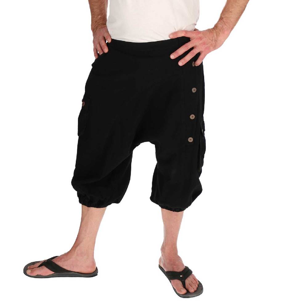 Kunst Und Magie Kurze Aladin Hose Unisex 3/4 Baggy Pants Hippie Goa Baumwoll Haremshose Vatertagsangebot