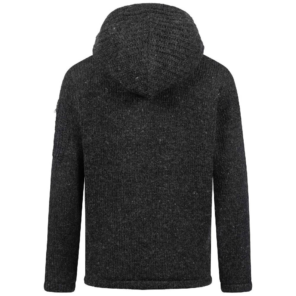 Kunst Und Magie Strickjacke Schurwolle Klassich Nordisch Wolle Jacke mit Kapuze Kragen Futter Unisex Valentinstagsangebot