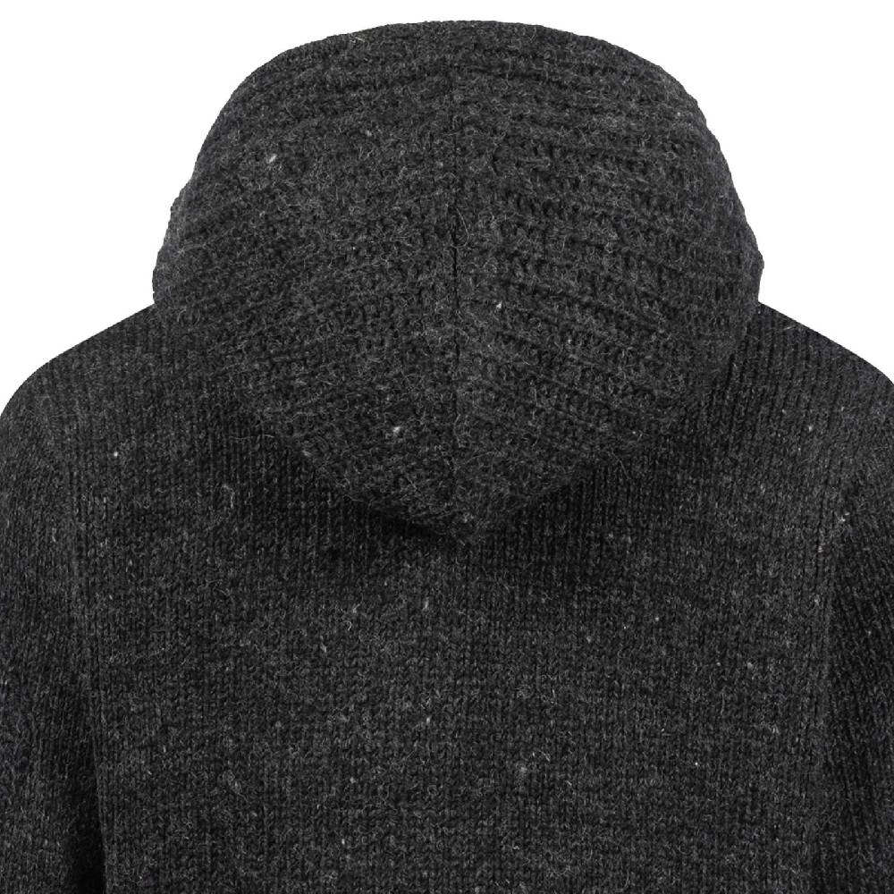 Kunst Und Magie Strickjacke Schurwolle Klassich Nordisch Wolle Jacke mit Kapuze Kragen Futter Unisex Valentinstagsangebot