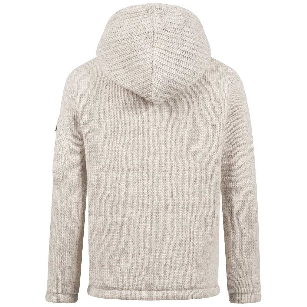 Kunst Und Magie Strickjacke Schurwolle Klassich Nordisch Wolle Jacke mit Kapuze Kragen Futter Unisex Jubiläumsangebot