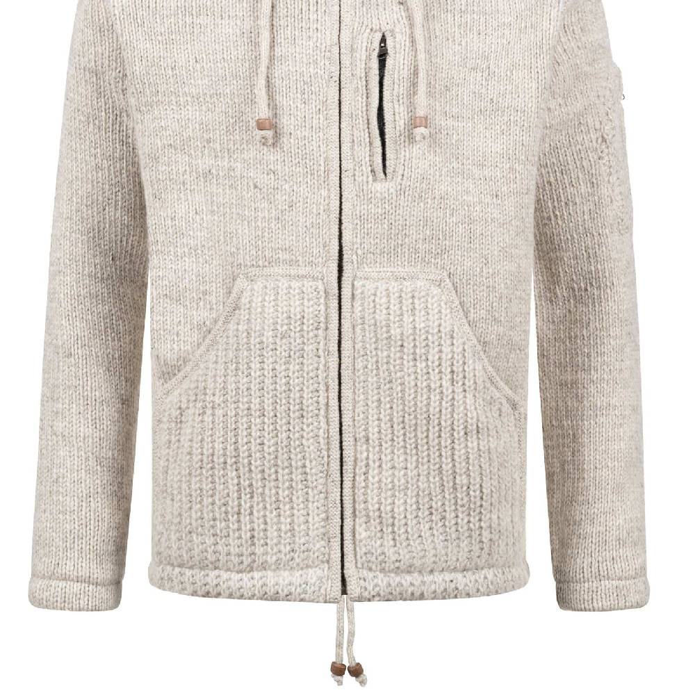 Kunst Und Magie Strickjacke Schurwolle Klassich Nordisch Wolle Jacke mit Kapuze Kragen Futter Unisex Jubiläumsangebot