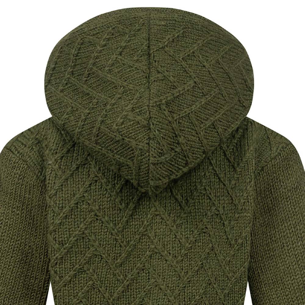 Kunst Und Magie Klassische Damen Strickjacke Kurzmantel Winter Mantel Wolle Jacke mit Fleecefutter und Kapuze Top Angebot