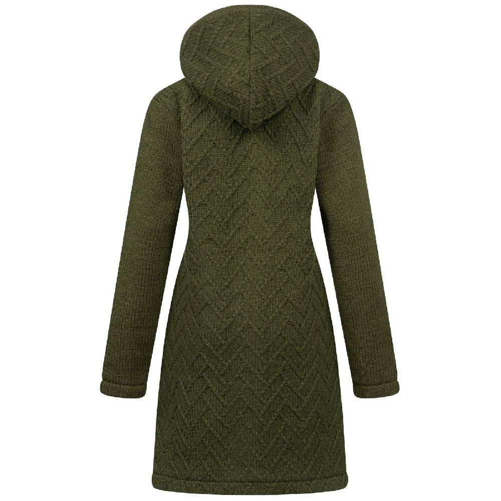 Kunst Und Magie Klassische Damen Strickjacke Kurzmantel Winter Mantel Wolle Jacke mit Fleecefutter und Kapuze Top Angebot