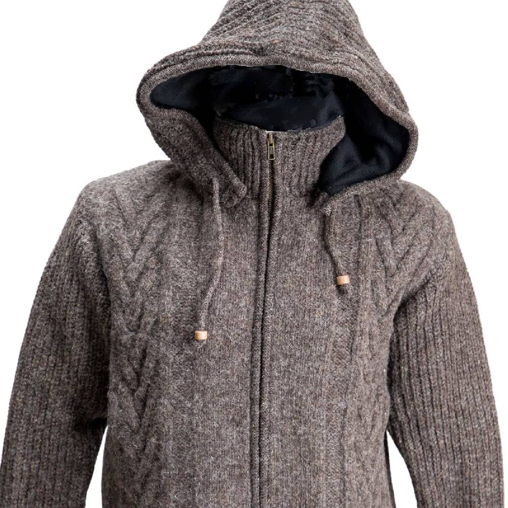 Kunst Und Magie Herren Strickjacke Goa Wolle Jacke Fleecefutter Hochkragen Winterjacke Kurzmantel Kapuze Zeitlich begrenztes Angebot