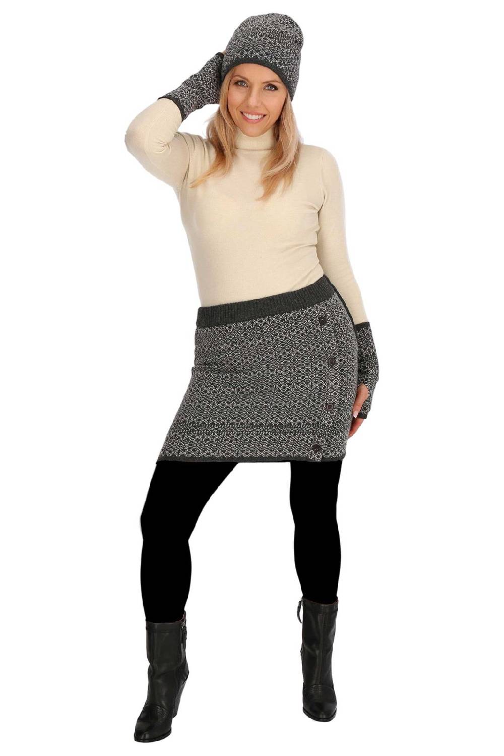 Kunst Und Magie Strickrock Knielanger Rock aus Schurwolle vom Lamm Lammwolle Wollrock Feinstrick Boho Große Rabatte