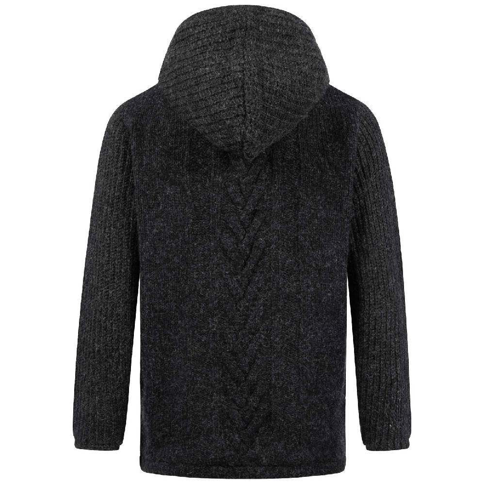 Kunst Und Magie Herren Strickjacke Goa Wolle Jacke Fleecefutter Hochkragen Winterjacke Kurzmantel Kapuze Saisonale Angebote