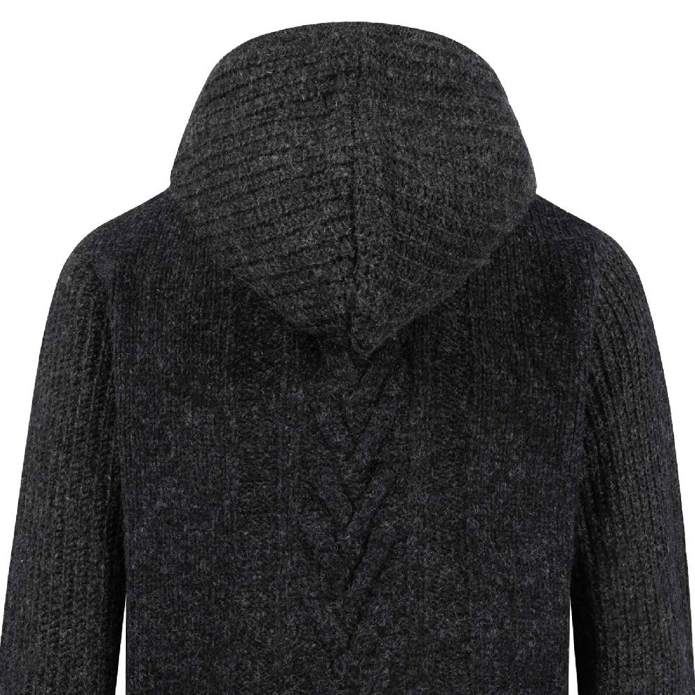 Kunst Und Magie Herren Strickjacke Goa Wolle Jacke Fleecefutter Hochkragen Winterjacke Kurzmantel Kapuze Saisonale Angebote