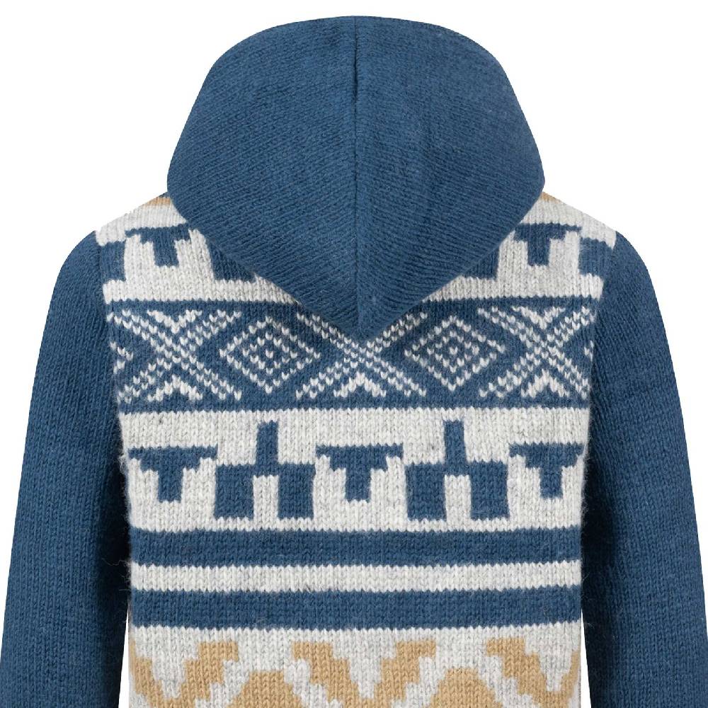 Kunst Und Magie Unisex Strickjacke Goa Wolle Jacke Fleecefutter Hochkragen Winterjacke Kapuze Aztekenmuster Räumungsverkauf