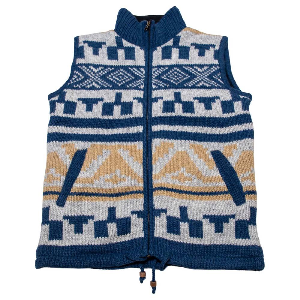 Kunst Und Magie Kunst und Magie Unisex Gilet Ärmellose Weste Strickweste aus Wolle Fleecefutter Winter Aztekenmuster Kauf eins, bekomm eins gratis