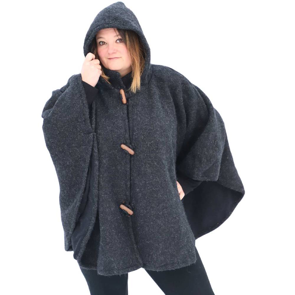 Kunst Und Magie Strick Poncho mit Kapuze Umhang Cape Strickjacke Wolle Jacke mit Kapuze Winter Mantel Tägliche Deals