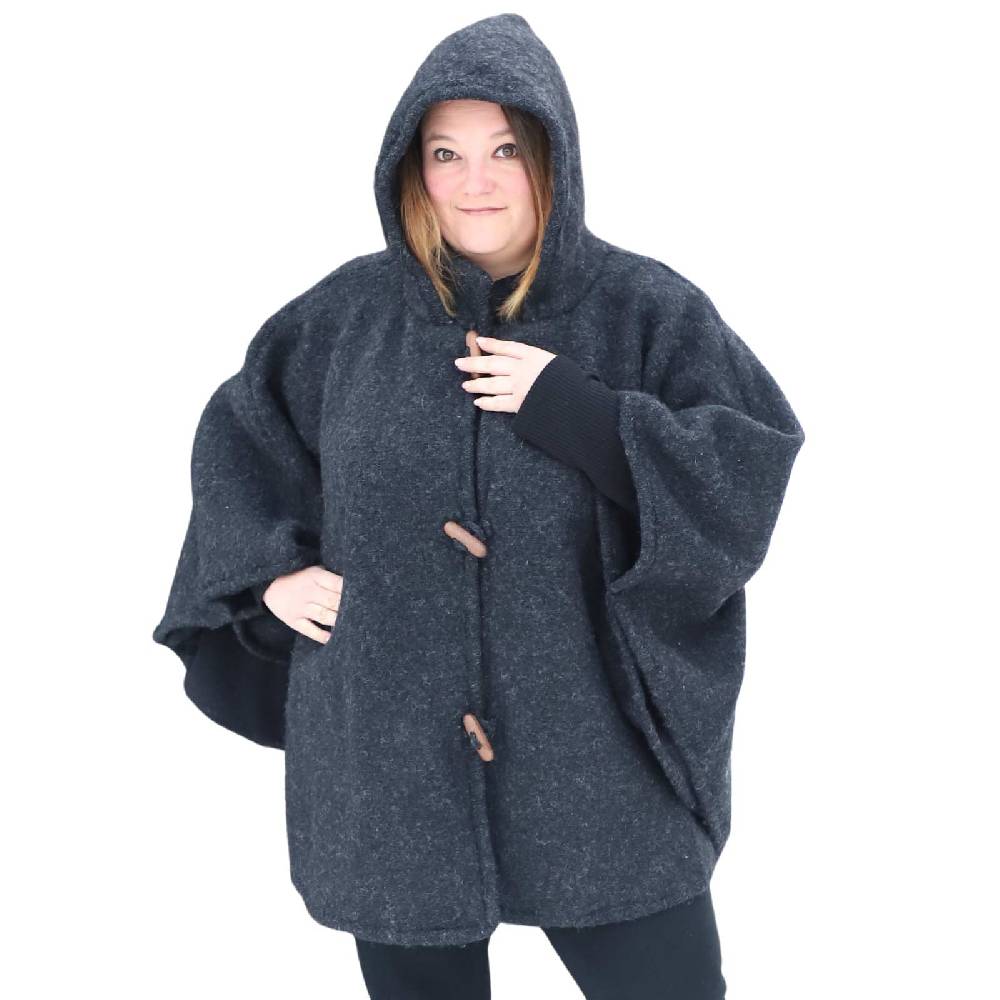 Kunst Und Magie Strick Poncho mit Kapuze Umhang Cape Strickjacke Wolle Jacke mit Kapuze Winter Mantel Tägliche Deals