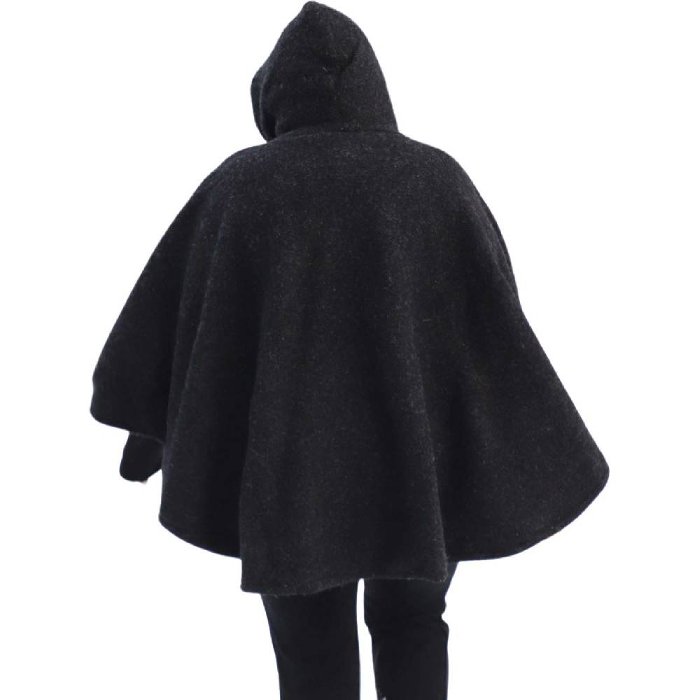 Kunst Und Magie Strick Poncho mit Kapuze Umhang Cape Strickjacke Wolle Jacke mit Kapuze Winter Mantel Tägliche Deals