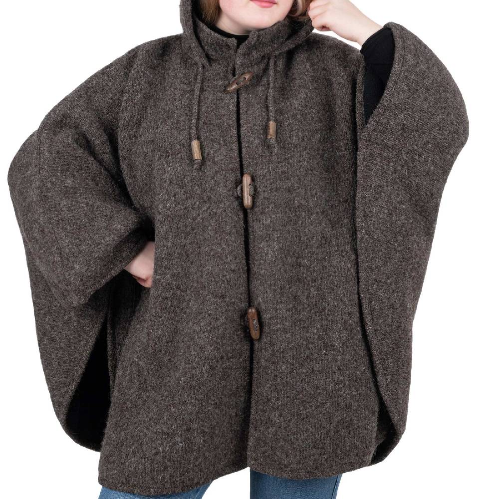 Kunst Und Magie Strick Poncho mit Kapuze Umhang Cape Strickjacke Wolle Jacke mit Kapuze Winter Mantel Sonderangebote