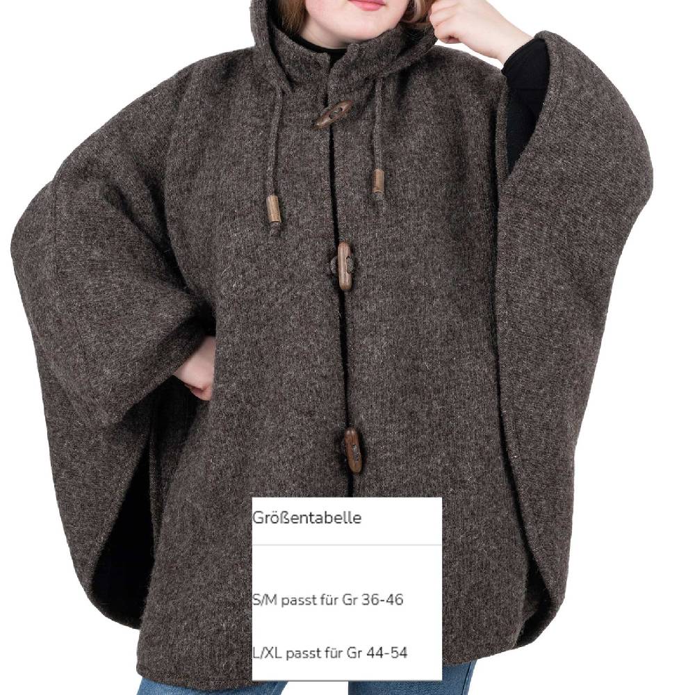 Kunst Und Magie Strick Poncho mit Kapuze Umhang Cape Strickjacke Wolle Jacke mit Kapuze Winter Mantel Sonderangebote