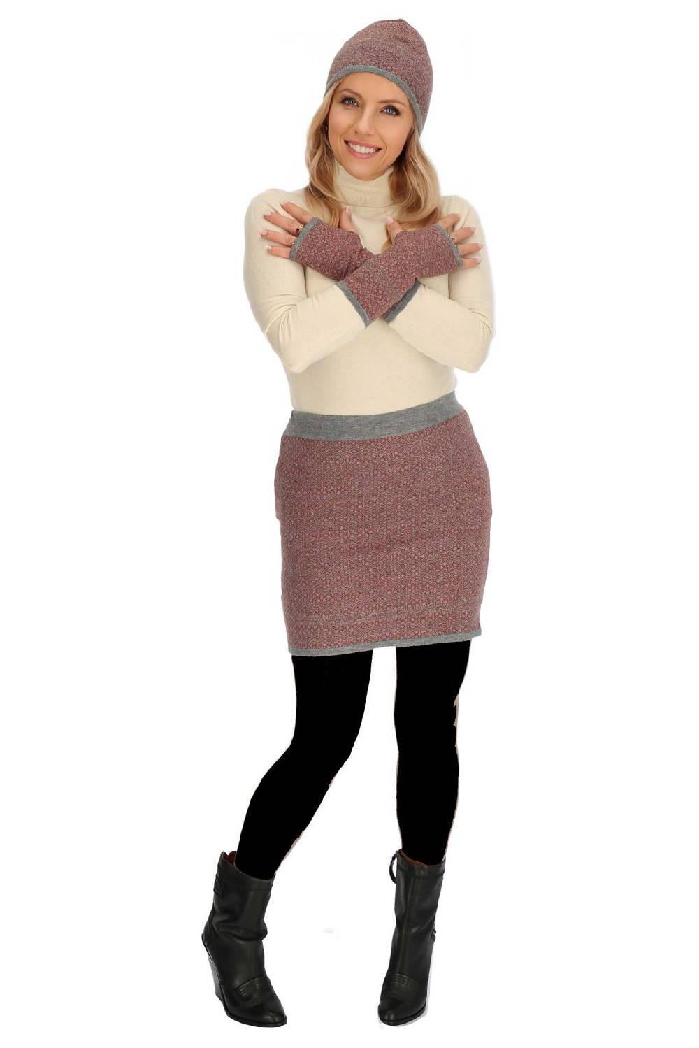 Kunst Und Magie Bunter Strickrock kurzer Rock aus weicher Merinowolle Feinstrick Boho Merino Mini Riesige Ersparnisse