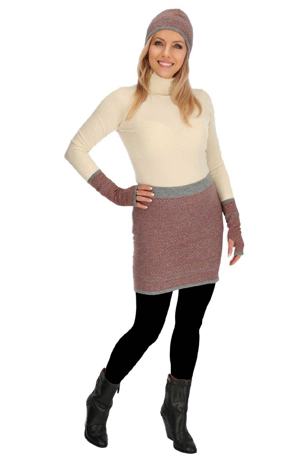 Kunst Und Magie Bunter Strickrock kurzer Rock aus weicher Merinowolle Feinstrick Boho Merino Mini Riesige Ersparnisse