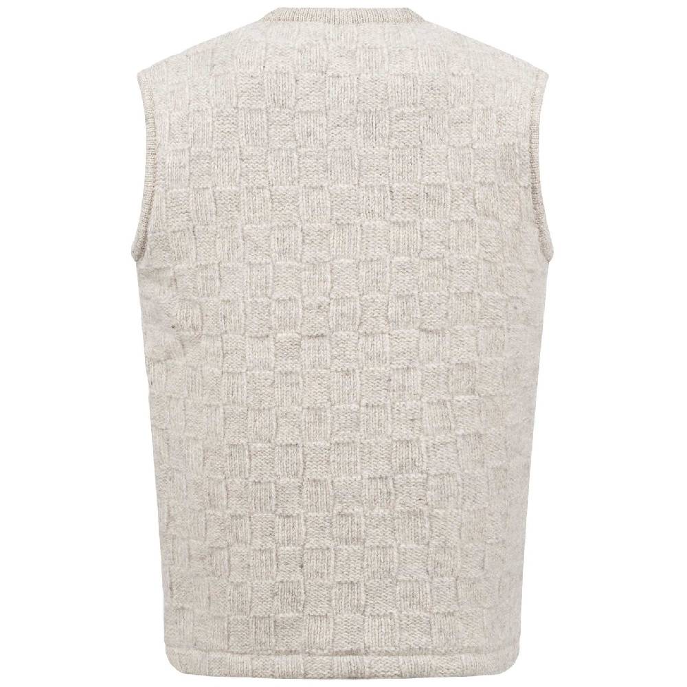 Kunst Und Magie Herren Strick Pullunder V-Neck aus Wolle mit warmen Fleecefutter Tiefpreis