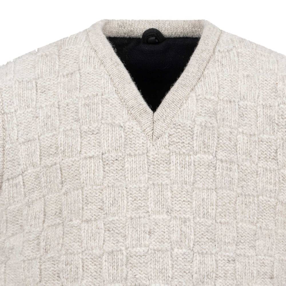 Kunst Und Magie Herren Strick Pullunder V-Neck aus Wolle mit warmen Fleecefutter Tiefpreis