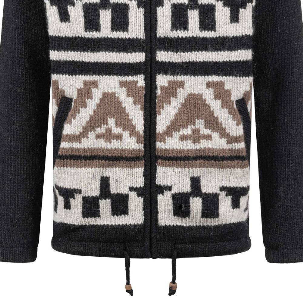 Kunst Und Magie Unisex Strickjacke Goa Wolle Bunte Patchwork Jacke Fleecefutter Hochkragen abnehmbarer Kapuze Kostenlose Rückgabe