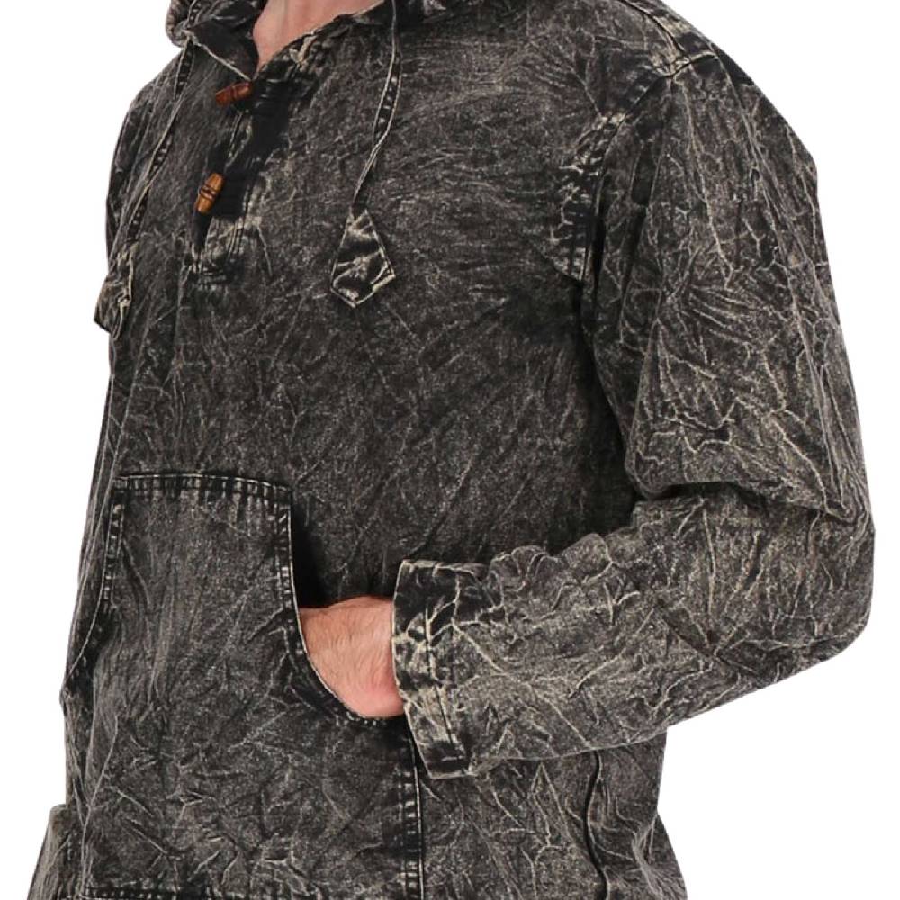Kunst Und Magie Baja Hoodie Herren alternativ Kapuzenpulli Stonewashed ungefüttert Nachhaltig Fair Letzte 3 Tage