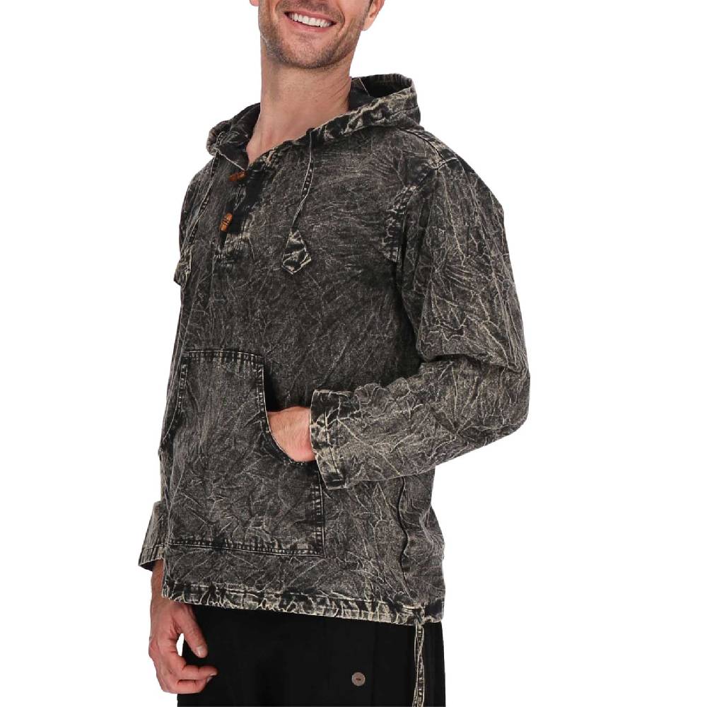 Kunst Und Magie Baja Hoodie Herren alternativ Kapuzenpulli Stonewashed ungefüttert Nachhaltig Fair Letzte 3 Tage
