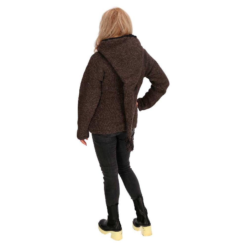 Kunst Und Magie Strickjacke Goa Wolle Jacke Fleecefutter Zipfelkapuze Unisex Fair Letzte 2 Tage