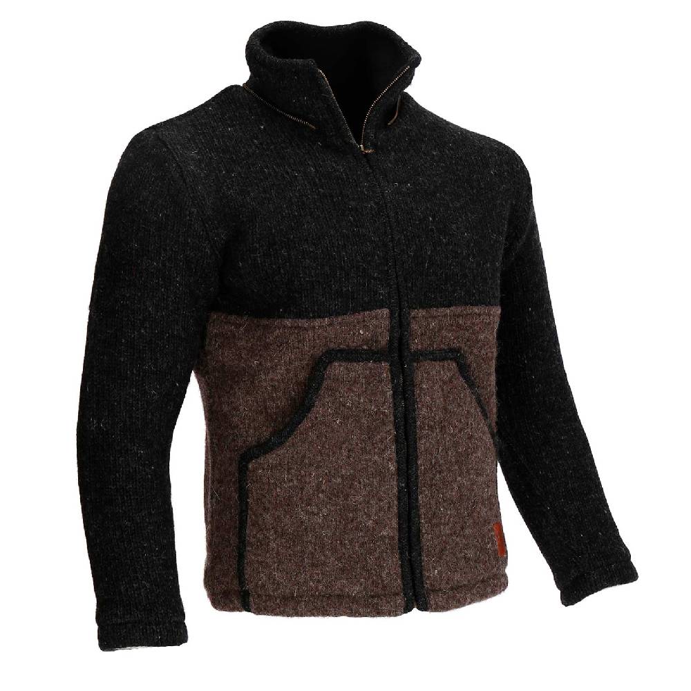Kunst Und Magie Unisex Strickjacke Goa Wolle Bunte Patchwork Jacke Fleecefutter Hochkragen abnehmbarer Kapuze Bis zu 50% Rabatt
