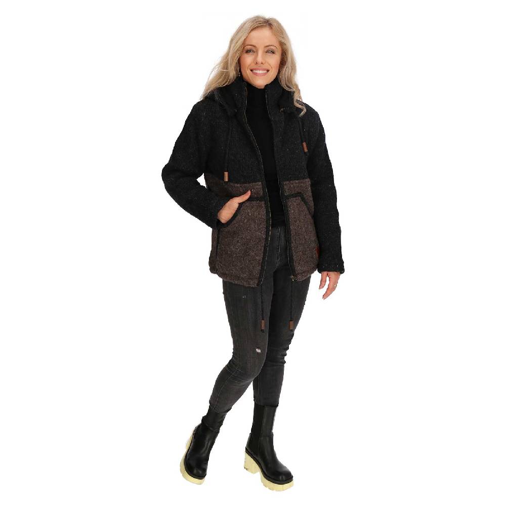 Kunst Und Magie Unisex Strickjacke Goa Wolle Bunte Patchwork Jacke Fleecefutter Hochkragen abnehmbarer Kapuze Bis zu 50% Rabatt