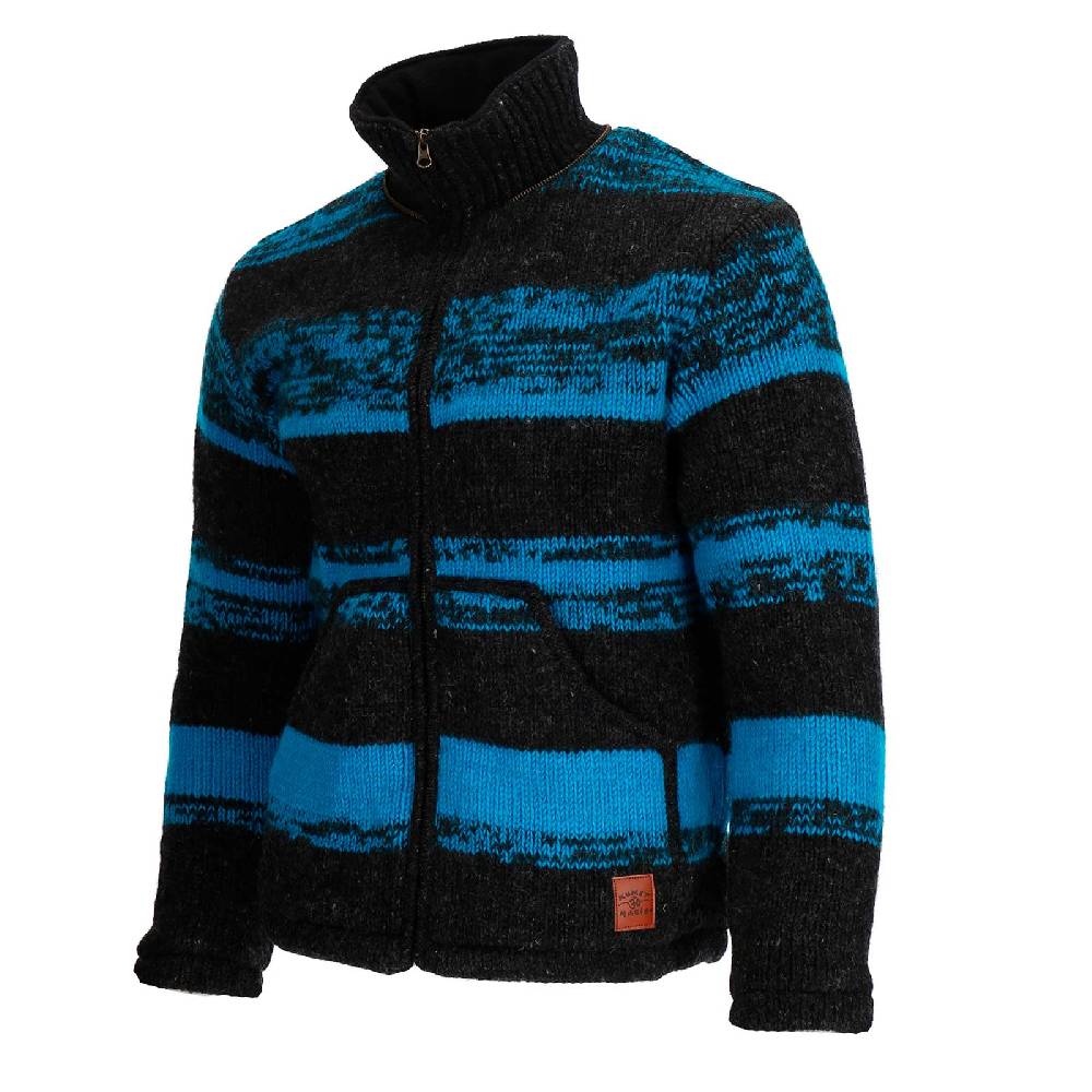 Kunst Und Magie Unisex Strickjacke Goa Wolle Bunte Jacke Fleecefutter Hochkragen abnehmbarer Kapuze Winterjacke Nur für heute