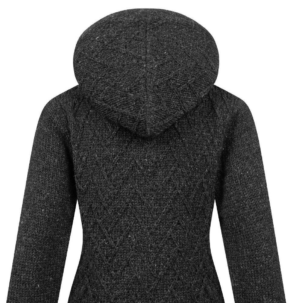 Kunst Und Magie Klassische Damen Strickjacke Kurzmantel Winter Mantel Wolle Jacke mit Fleecefutter und Kapuze Sonderangebot der Fabrik