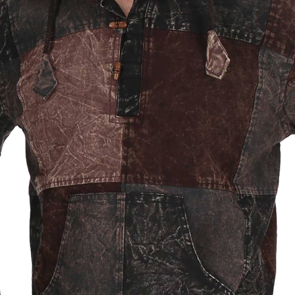 Kunst Und Magie Patchwork Baja Hoodie Herren alternativ Kapuzenpulli Nachhaltig Fair Vierteljährliche Förderung