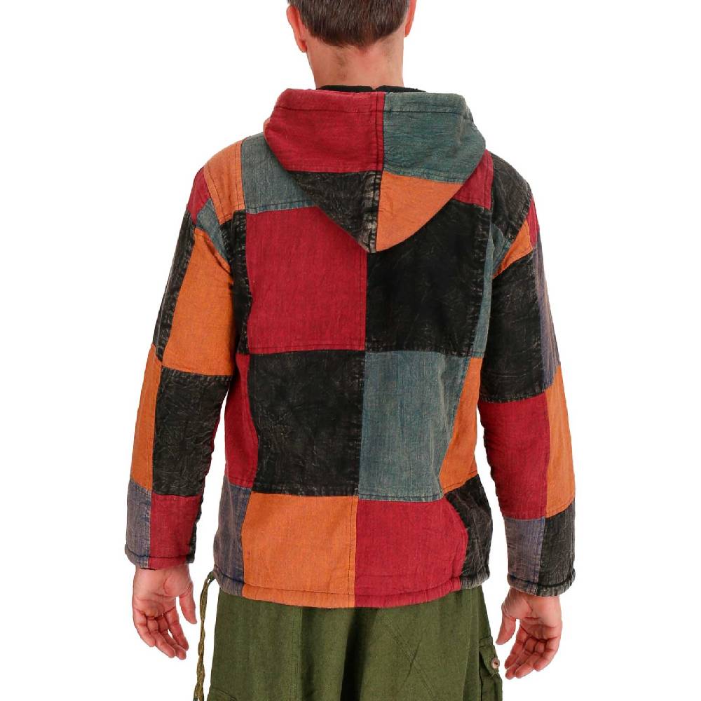 Kunst Und Magie KUNST UND MAGIE Herren bunt alternativ Baja Hoodie Fischerhemd Kapuze Patchwork gefüttert Bis zu 55% Rabatt