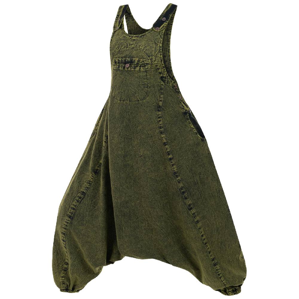 Kunst Und Magie Damen Latzhose Hippie Haremshose Goa Hose Boho 70er Jumpsuit Overall Stonewashed Catsuit Nur noch ein Tag übrig