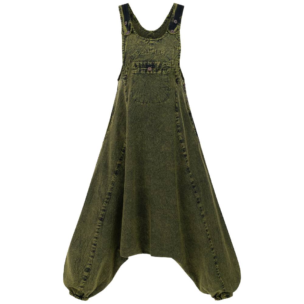 Kunst Und Magie Damen Latzhose Hippie Haremshose Goa Hose Boho 70er Jumpsuit Overall Stonewashed Catsuit Nur noch ein Tag übrig